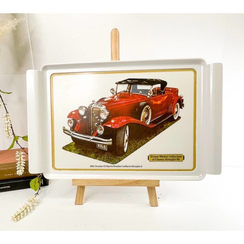 Hiram Walker Advertising Tray Classic Straight 8 Auto - 1950's Tray Rare Vintage